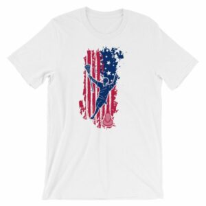 American Lacrosse Player American Flag LAX T-Shirt - Image 2