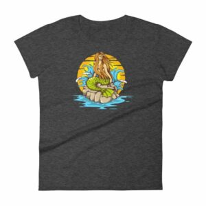 Mermaid Sunset Old School Tattoo Mermaid Sea Life Women's T-Shirt - Image 3