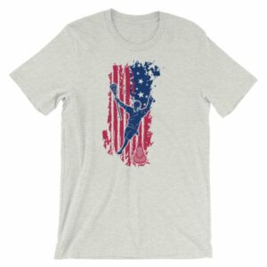 American Lacrosse Player American Flag LAX T-Shirt - Image 16