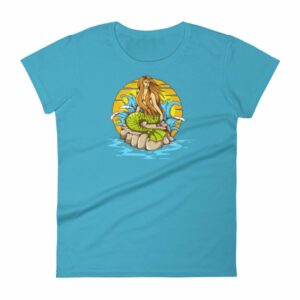 Mermaid Sunset Old School Tattoo Mermaid Sea Life Women's T-Shirt - Image 13