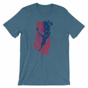 American Lacrosse Player American Flag LAX T-Shirt - Image 6