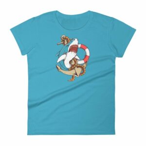 Shark and Anchor Old School Tattoo Sea Life Woman's T-Shirt - Image 13