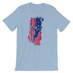American Lacrosse Player American Flag LAX T-Shirt - Image 18