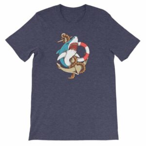 Shark and Anchor Old School Tattoo Sea Life T-Shirt - Image 9
