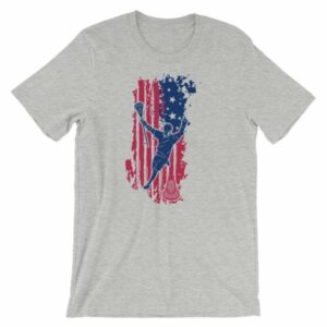 American Lacrosse Player American Flag LAX T-Shirt - Image 12