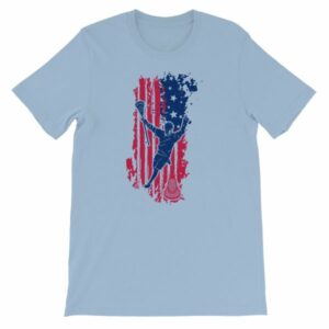 American Lacrosse Player American Flag LAX T-Shirt - Image 17