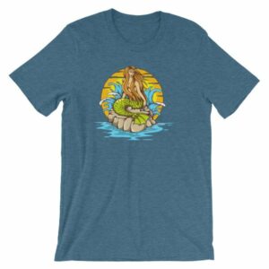 Mermaid Sunset Old School Tattoo Mermaid Sea LifeT-Shirt - Image 3