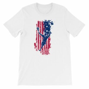 American Lacrosse Player American Flag LAX T-Shirt