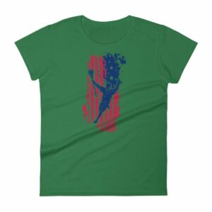 American Lacrosse Player American Flag LAX Women's T-Shirt - Image 7