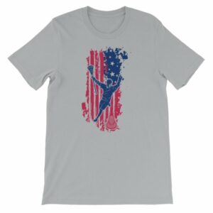 American Lacrosse Player American Flag LAX T-Shirt - Image 13