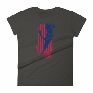 American Lacrosse Player American Flag LAX Women's T-Shirt - Image 3