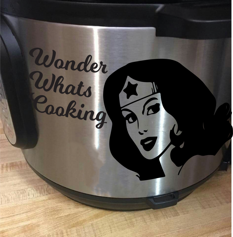 Wonder whats Cooking Woman Inspired Instant Pot Vinyl Decal Sticker