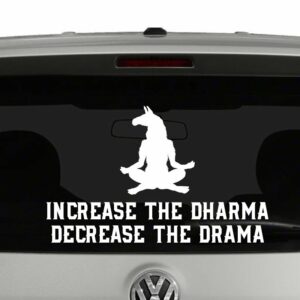 Increase The Dharma Decrease The Drama Meditating Llama Vinyl Decal Sticker