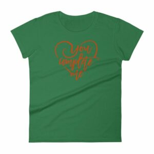 You Complete Me Heart Valentine Lovers T-Shirt Women's short sleeve t-shirt - Image 9