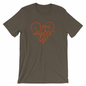 You Complete Me Heart Valentine Lovers Short-Sleeve Unisex T-Shirt - Image 9