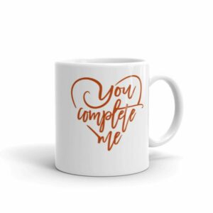 You Complete Me Heart Valentine Lovers Coffee Mug