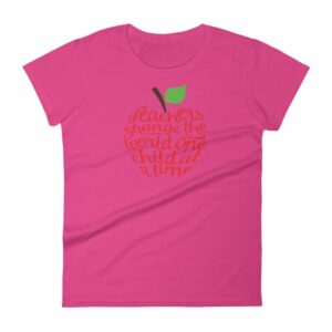 Teachers Change The World One Child At A Time Women's short sleeve t-shirt - Image 16