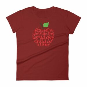 Teachers Change The World One Child At A Time Women's short sleeve t-shirt - Image 14