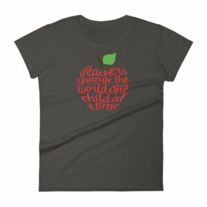 Teachers Change The World One Child At A Time Women's short sleeve t-shirt - Image 2