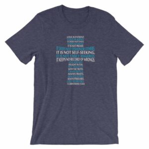 Love is Patient Love is Kind Bible Verse Cross Short-Sleeve Unisex T-Shirt - Image 4