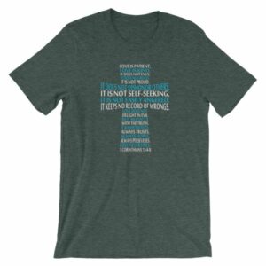 Love is Patient Love is Kind Bible Verse Cross Short-Sleeve Unisex T-Shirt - Image 3