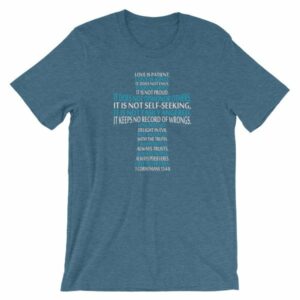 Love is Patient Love is Kind Bible Verse Cross Short-Sleeve Unisex T-Shirt - Image 8