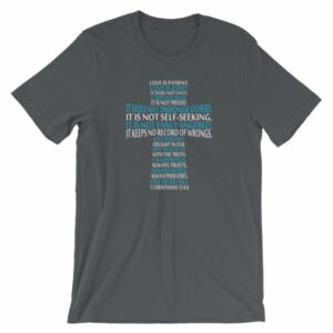 Love is Patient Love is Kind Bible Verse Cross Short-Sleeve Unisex T-Shirt - Image 5