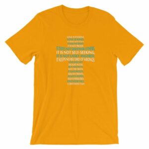 Love is Patient Love is Kind Bible Verse Cross Short-Sleeve Unisex T-Shirt - Image 13