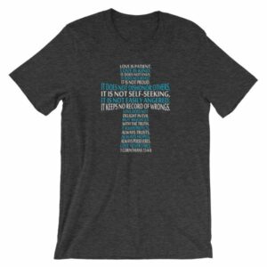 Love is Patient Love is Kind Bible Verse Cross Short-Sleeve Unisex T-Shirt - Image 6