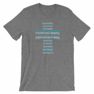 Love is Patient Love is Kind Bible Verse Cross Short-Sleeve Unisex T-Shirt - Image 10