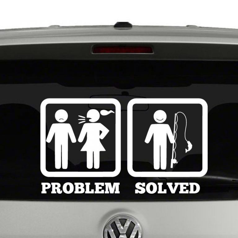 Problem Solved Rather Be Fishing Vinyl Decal Sticker