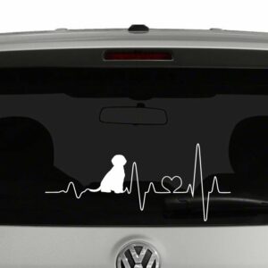 Puppy Heartbeat Dog Lover Heart Vinyl Decal Sticker