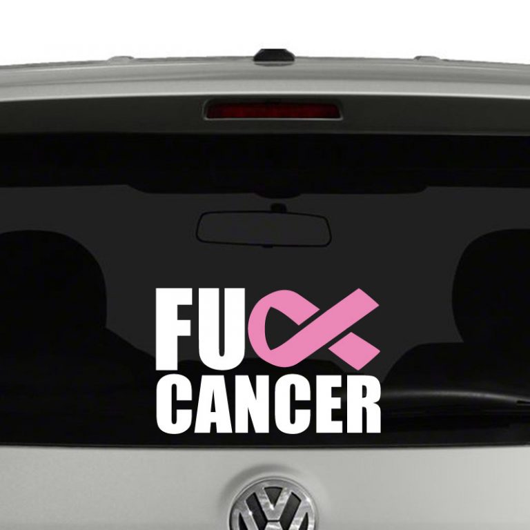 fuck cancer Awareness Ribbon Decal