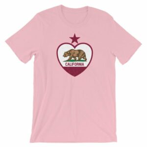 California Republic Heart Shaped Distressed Flag Short-Sleeve Unisex T-Shirt - Image 12