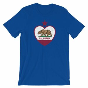 California Republic Heart Shaped Distressed Flag Short-Sleeve Unisex T-Shirt - Image 10