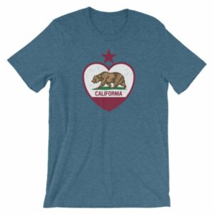 California Republic Heart Shaped Distressed Flag Short-Sleeve Unisex T-Shirt - Image 8