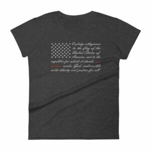 One Nation Pledge of Allegiance American Flag Women's short sleeve t-shirt - Image 3