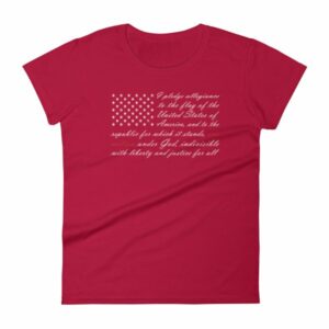 One Nation Pledge of Allegiance American Flag Women's short sleeve t-shirt - Image 17