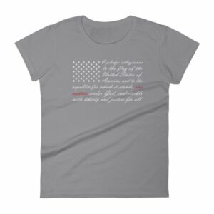 One Nation Pledge of Allegiance American Flag Women's short sleeve t-shirt - Image 5
