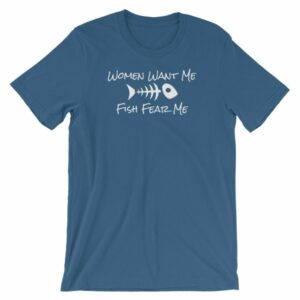 Women Want Me Fish Fear Me Fishing Humor Short-Sleeve Unisex T-Shirt - Image 10