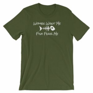 Women Want Me Fish Fear Me Fishing Humor Short-Sleeve Unisex T-Shirt - Image 5