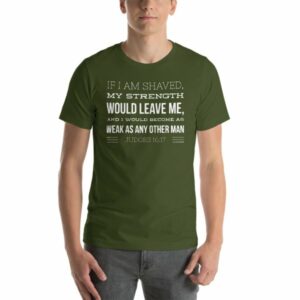 If I Am Shaven.. Judges 16:17 Funny Beard Lover Short-Sleeve Unisex T-Shirt - Image 5