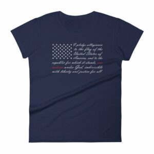 One Nation Pledge of Allegiance American Flag Women's short sleeve t-shirt - Image 4