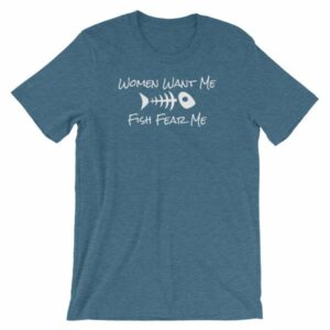 Women Want Me Fish Fear Me Fishing Humor Short-Sleeve Unisex T-Shirt - Image 9