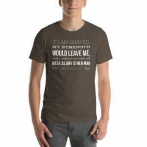 If I Am Shaven.. Judges 16:17 Funny Beard Lover Short-Sleeve Unisex T-Shirt - Image 9