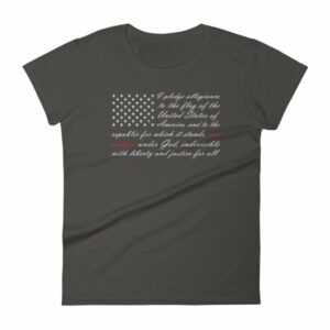 One Nation Pledge of Allegiance American Flag Women's short sleeve t-shirt - Image 2