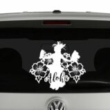 Aloha Hawaiian Hula Dancer Hibiscus Flowers Vinyl Decal Sticker