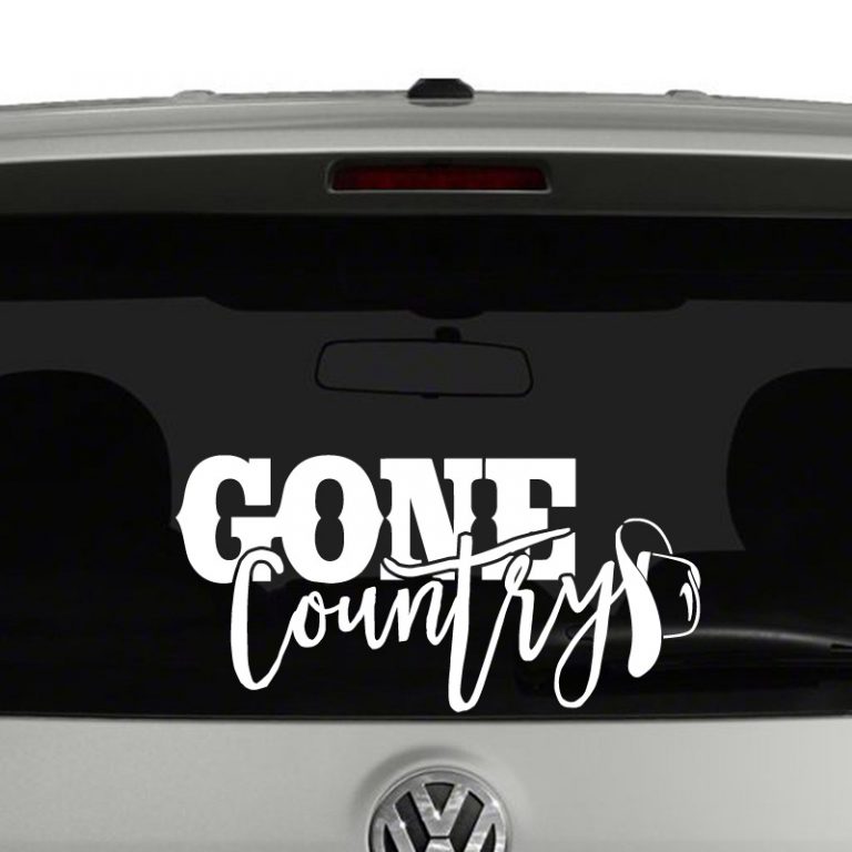 Gone Country Cowboy Hat Vinyl Decal Sticker