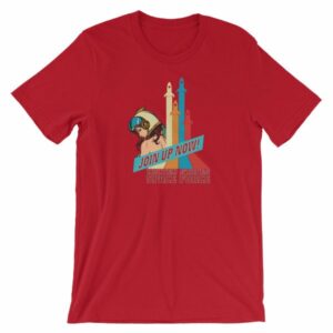 Space Force Retro Vintage Comics Space Girl Short-Sleeve Unisex T-Shirt - Image 15
