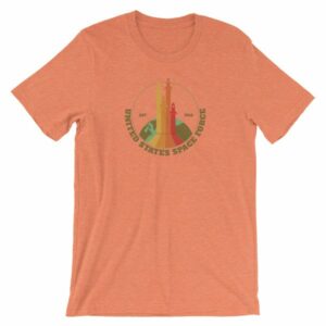 Space Force Est 2018 Retro Vintage Styled Rockets Short-Sleeve Unisex T-Shirt - Image 14